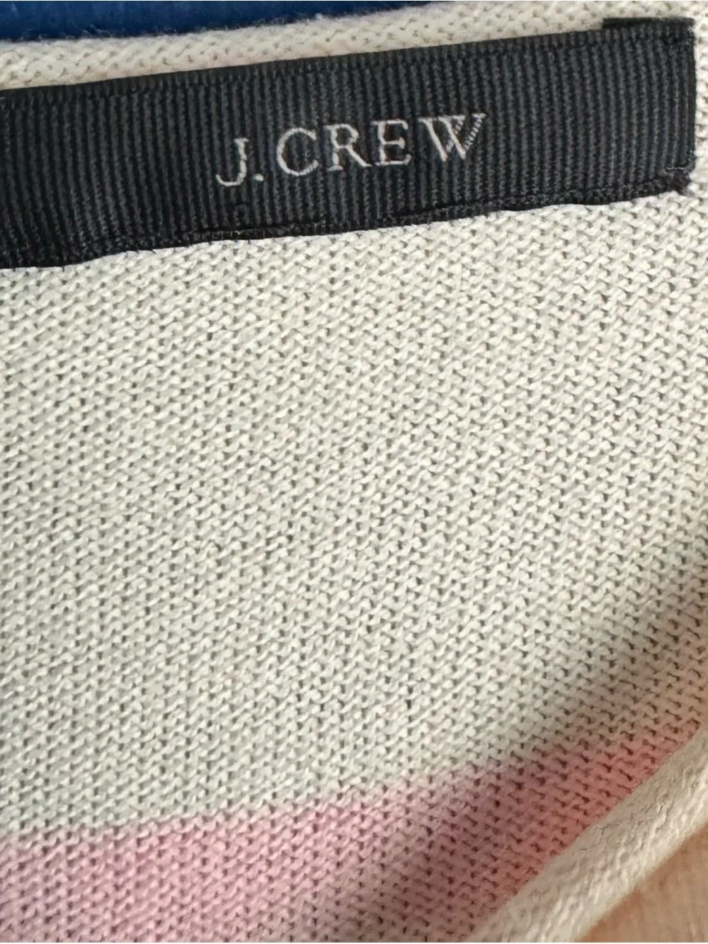 J. Crew Cream and Light Pink Striped Knit Top